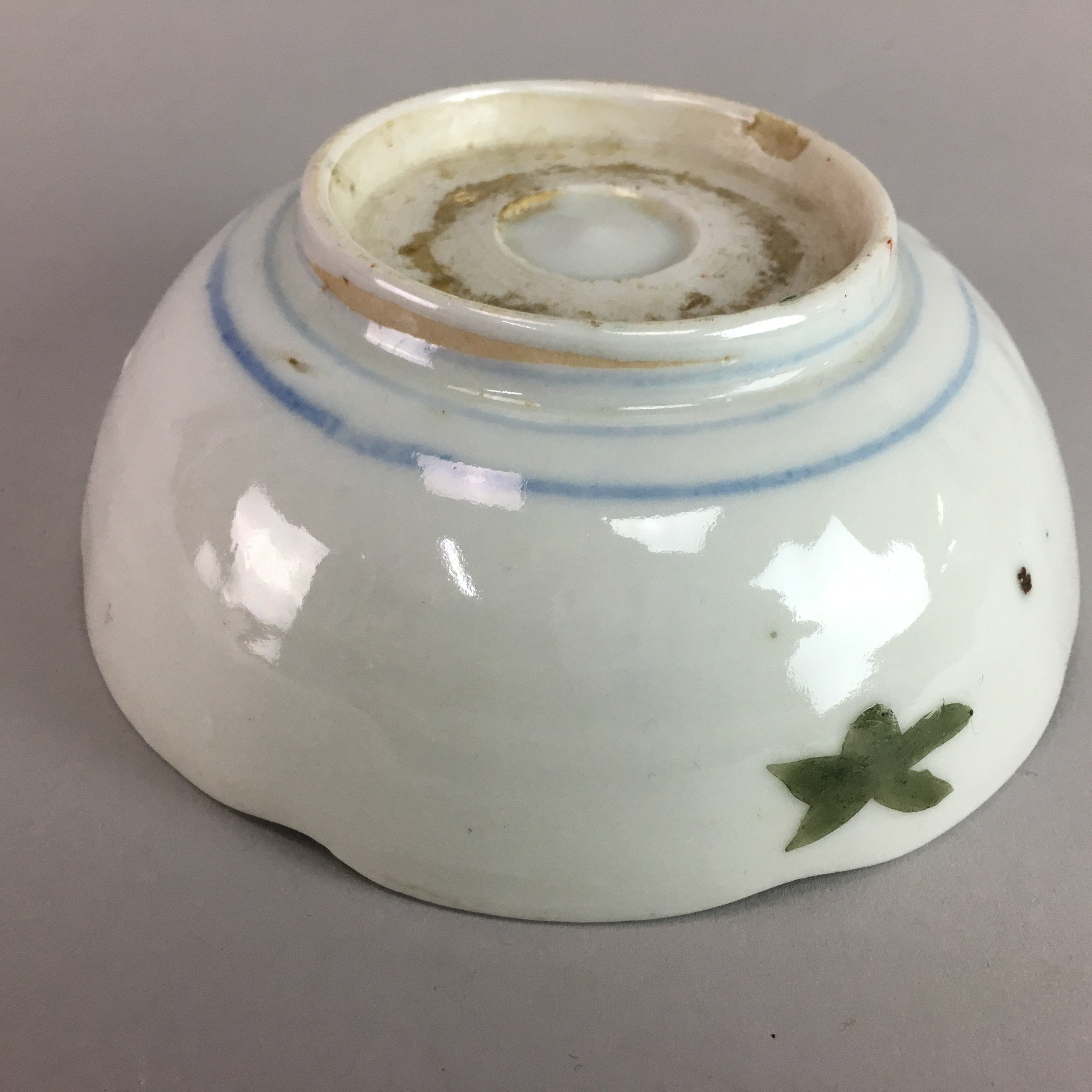 Japanese Porcelain Bowl Vtg Kobachi C1930 Floral Butterfly Design PT412