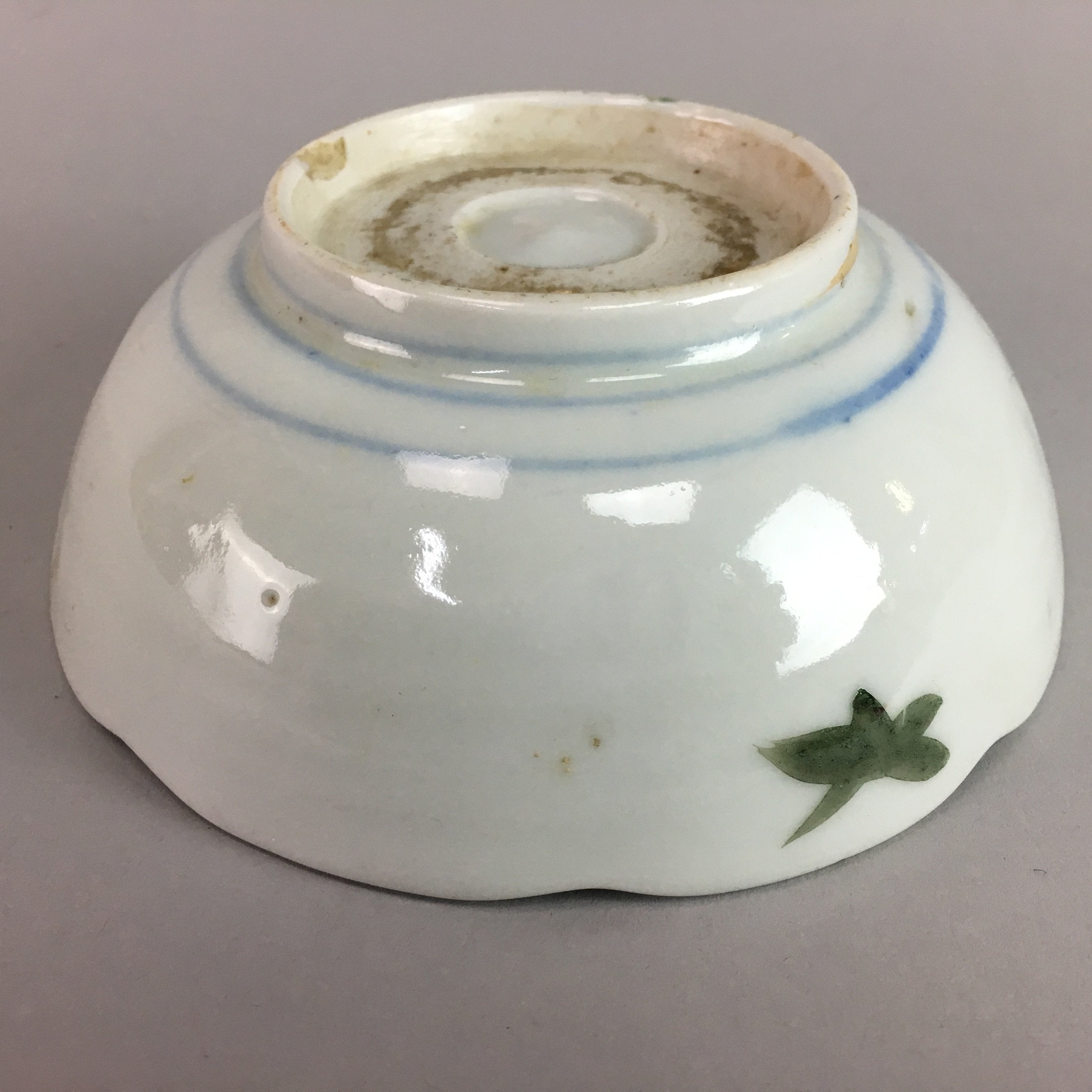 Japanese Porcelain Bowl Vtg Kobachi C1930 Floral Butterfly Design PT412