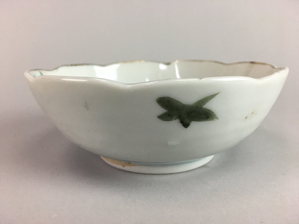 Japanese Porcelain Bowl Vtg Kobachi C1930 Floral Butterfly Design PT412