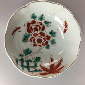 Japanese Porcelain Bowl Vtg Kobachi C1930 Floral Butterfly Design PT412