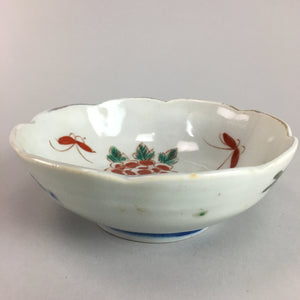 Japanese Porcelain Bowl Vtg Kobachi C1930 Floral Butterfly Design PT414