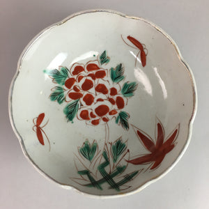 Japanese Porcelain Bowl Vtg Kobachi C1930 Floral Butterfly Design PT416