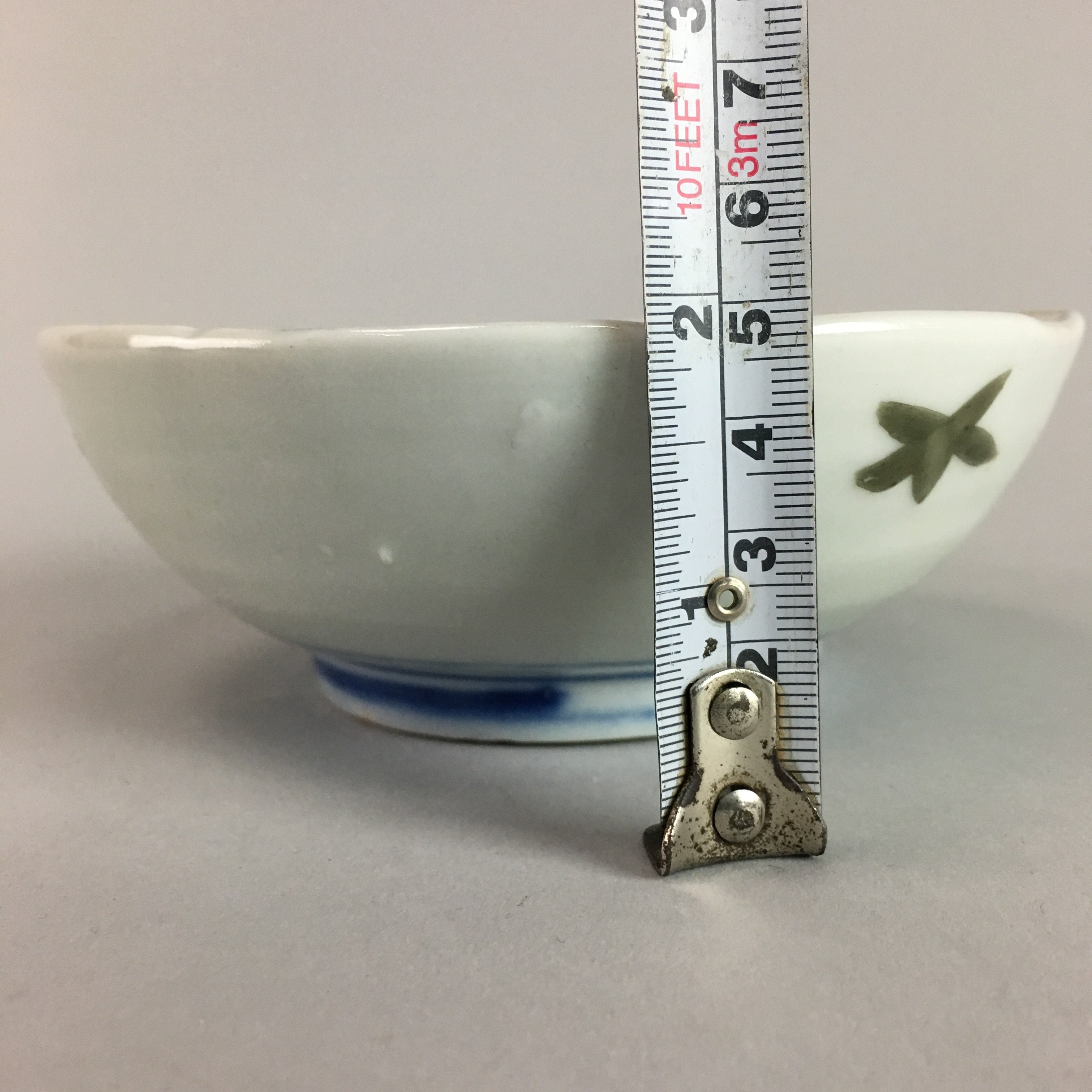 Japanese Porcelain Bowl Vtg Kobachi C1930 Floral Butterfly Design PT417