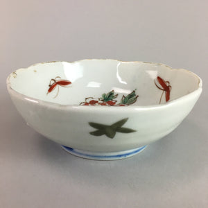 Japanese Porcelain Bowl Vtg Kobachi C1930 Floral Butterfly Design