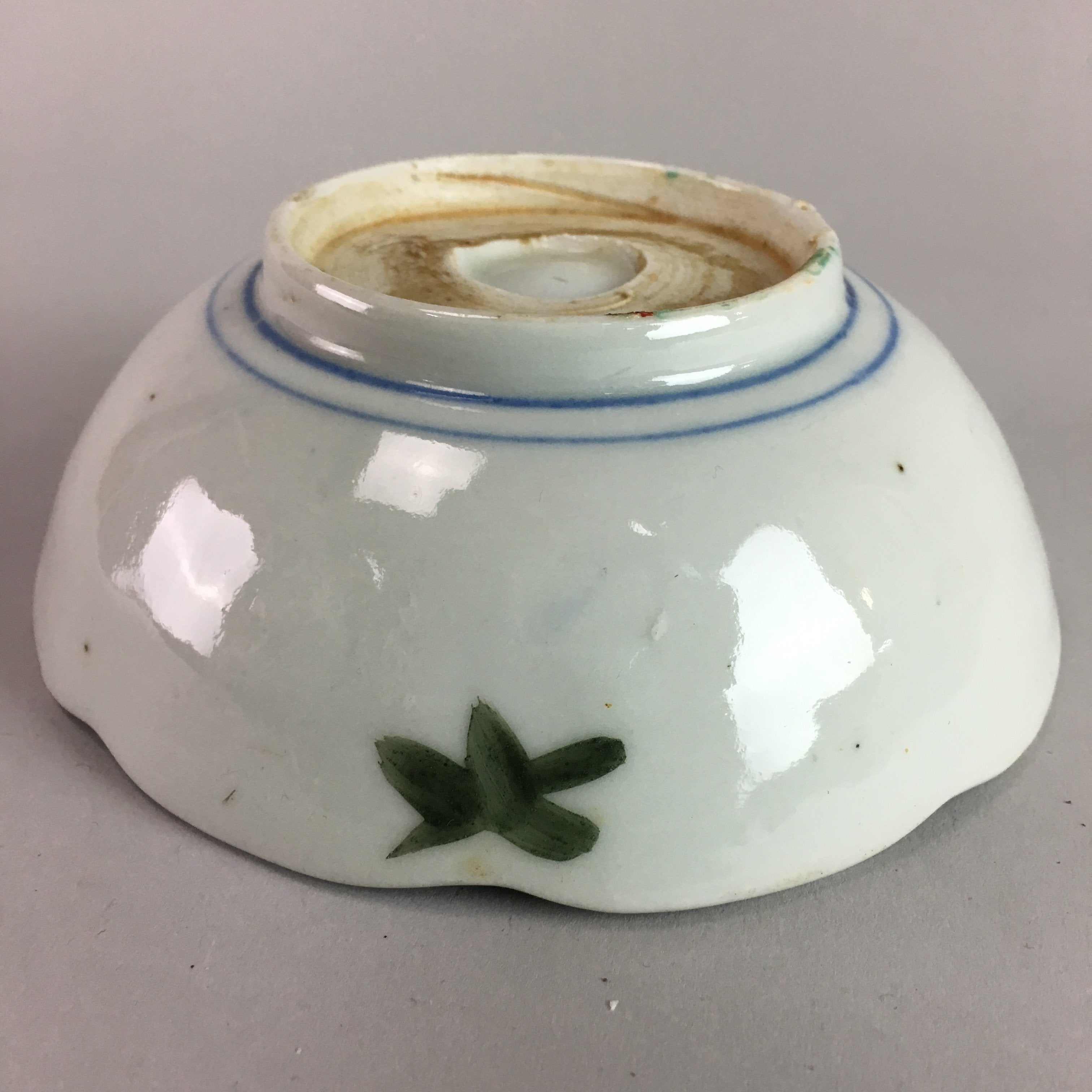 Japanese Porcelain Bowl Vtg Kobachi C1930 Floral Butterfly Design PT419