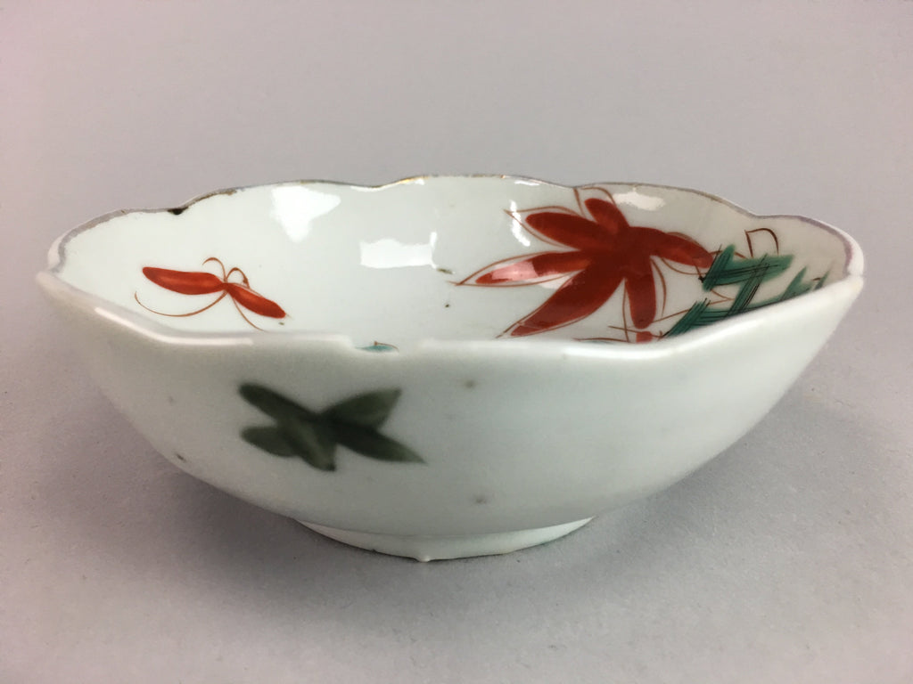 Japanese Porcelain Bowl Vtg Kobachi C1930 Floral Butterfly Design PT419
