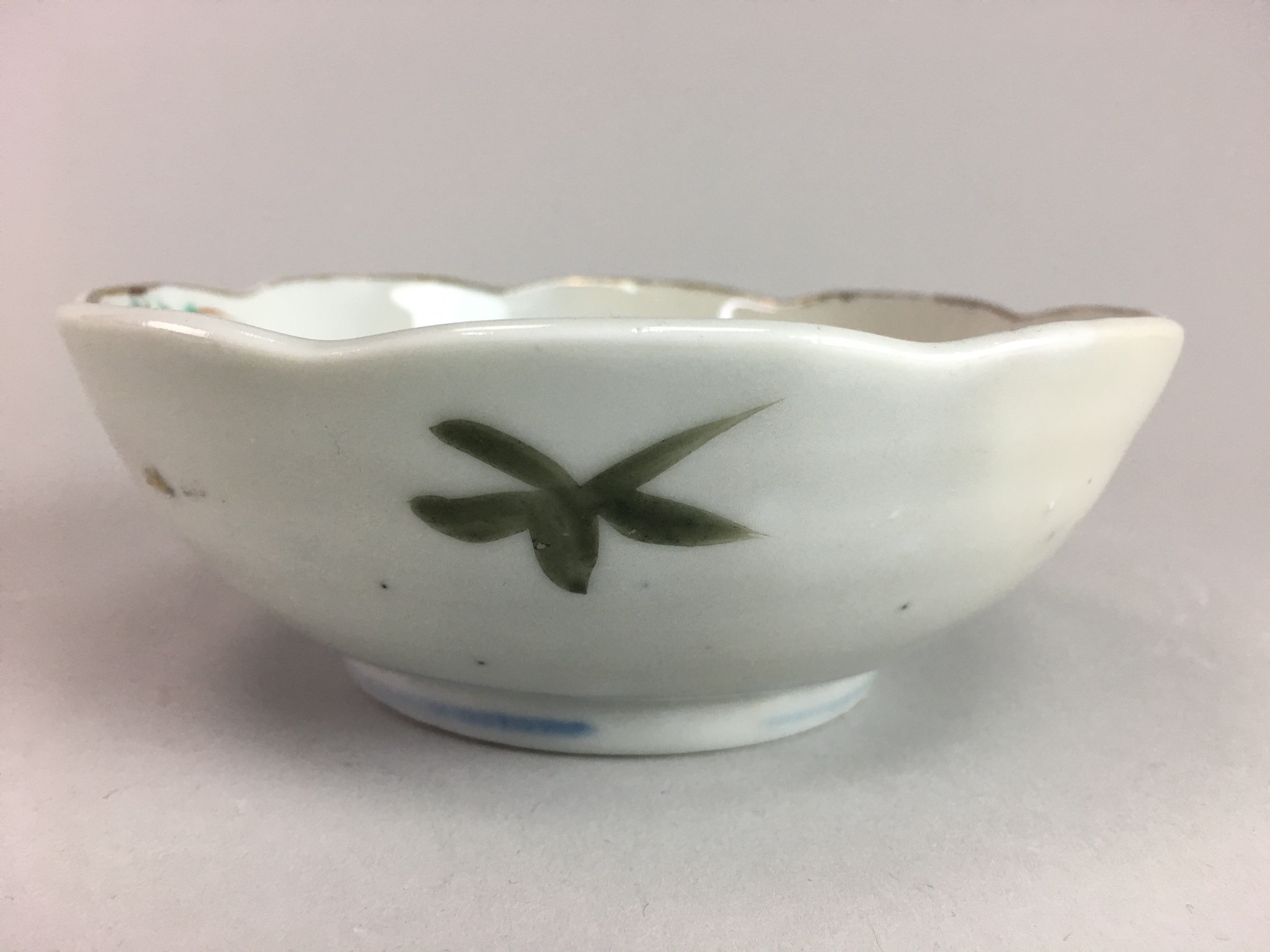 Japanese Porcelain Bowl Vtg Kobachi C1930 Floral Butterfly Design PT420