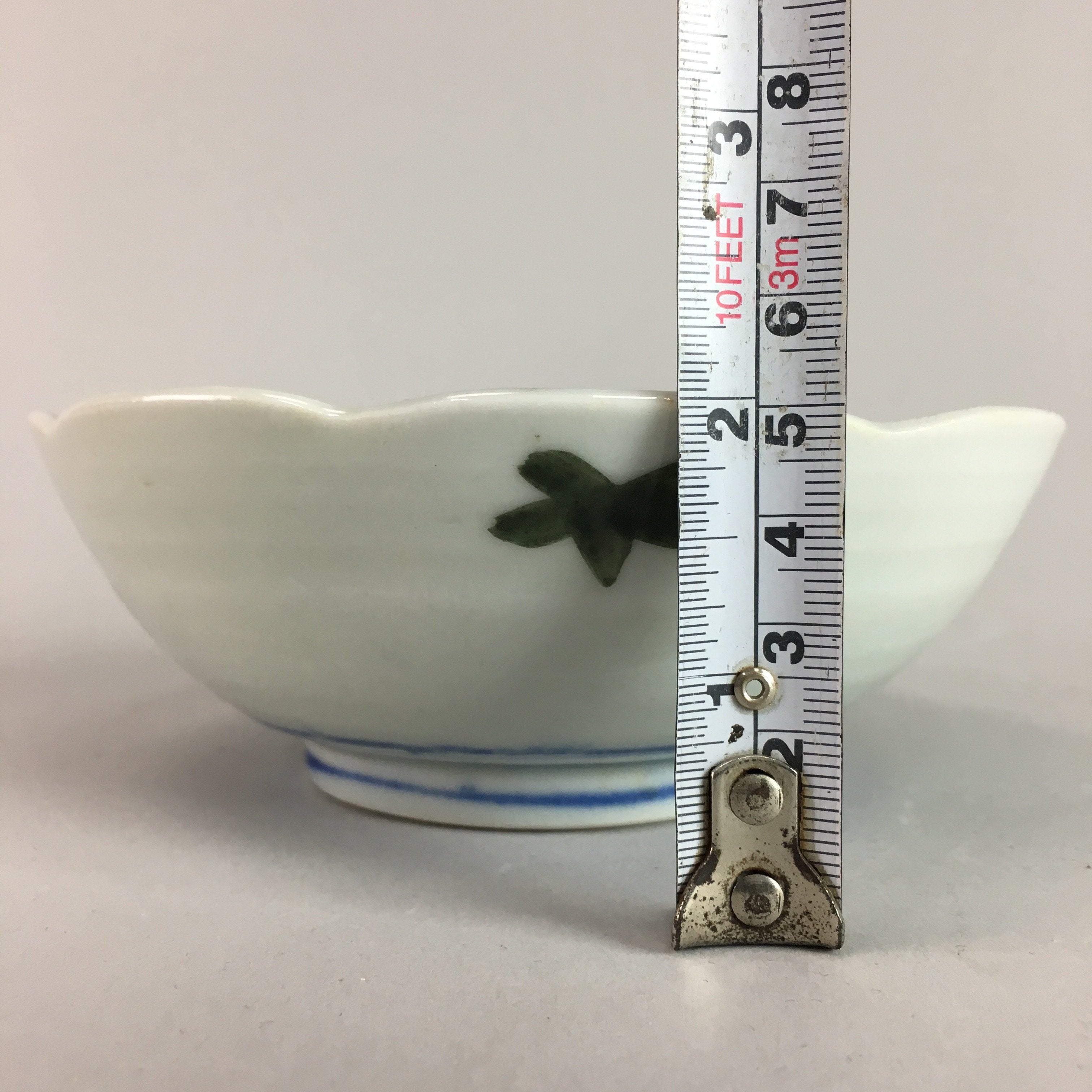Japanese Porcelain Bowl Vtg Kobachi C1930 Floral Butterfly Design PT422