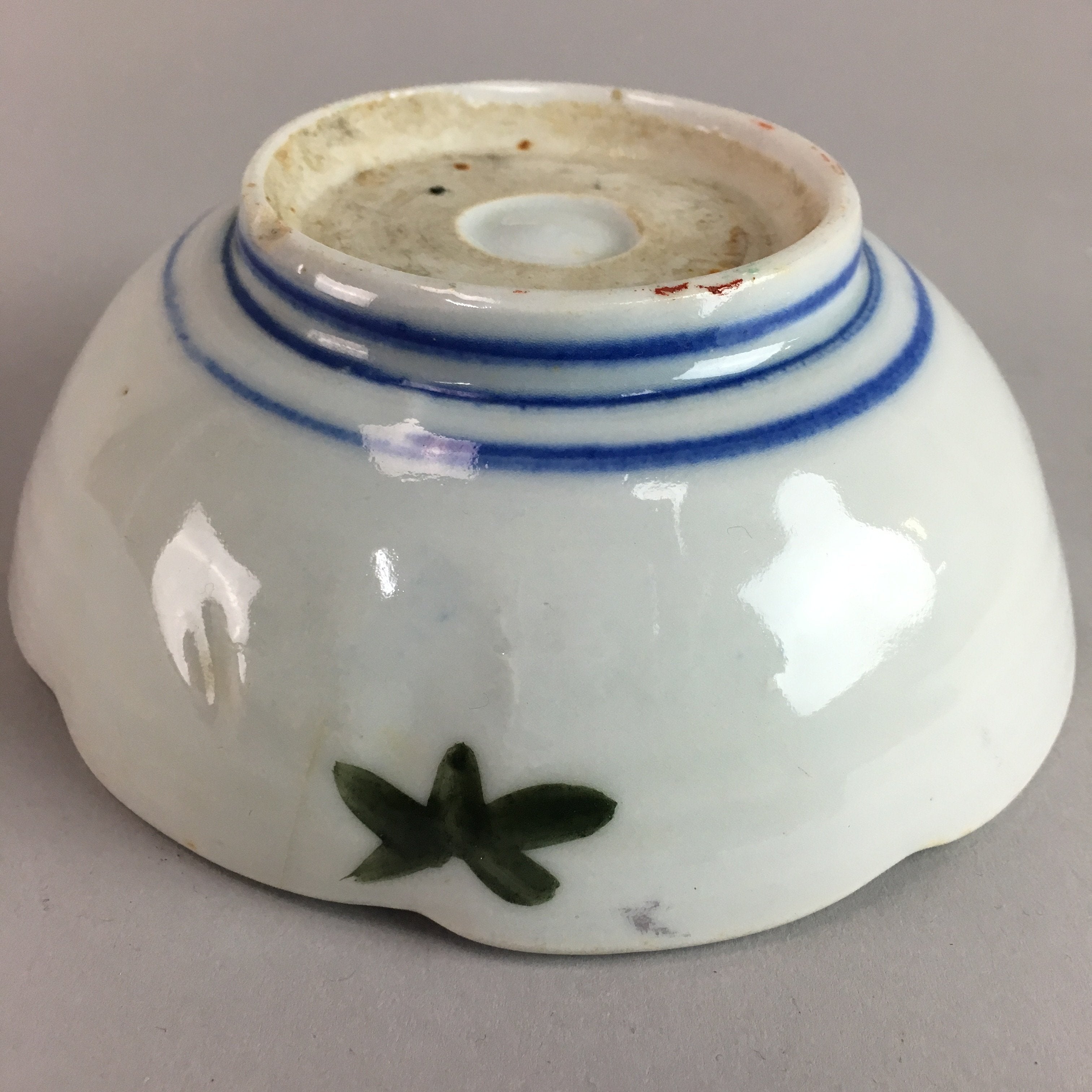 Japanese Porcelain Bowl Vtg Kobachi C1930 Floral Butterfly Design PT422