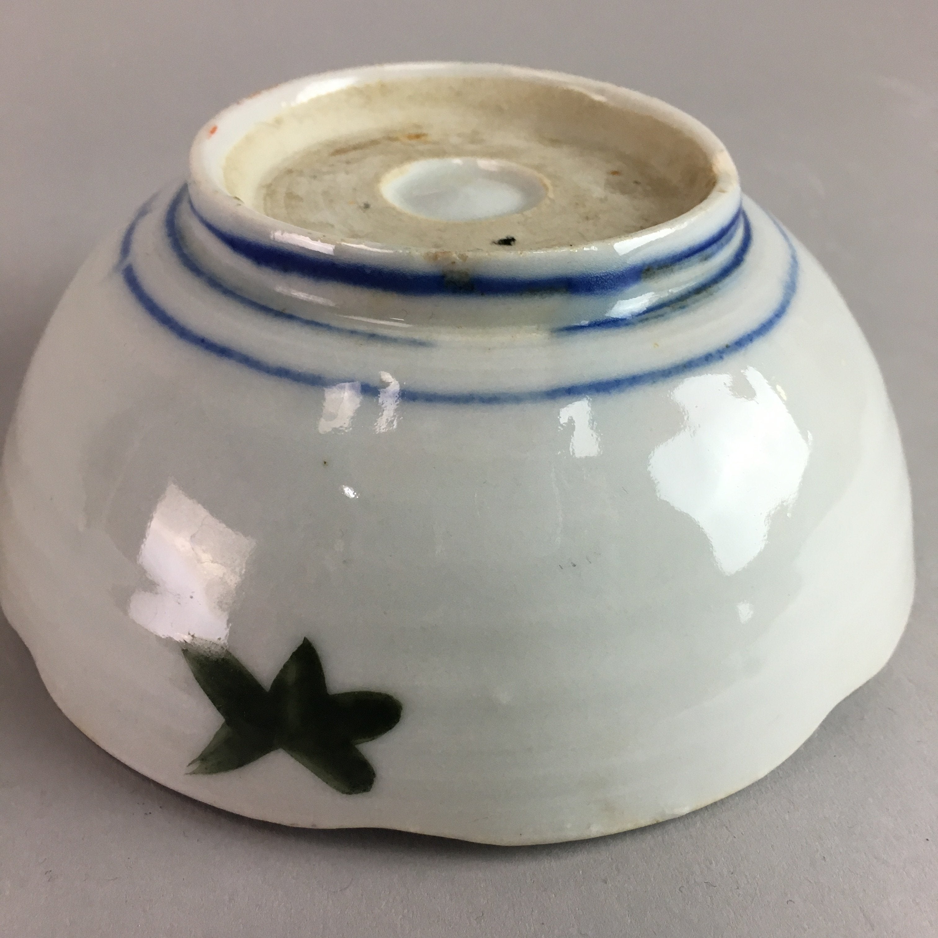 Japanese Porcelain Bowl Vtg Kobachi C1930 Floral Butterfly Design PT422