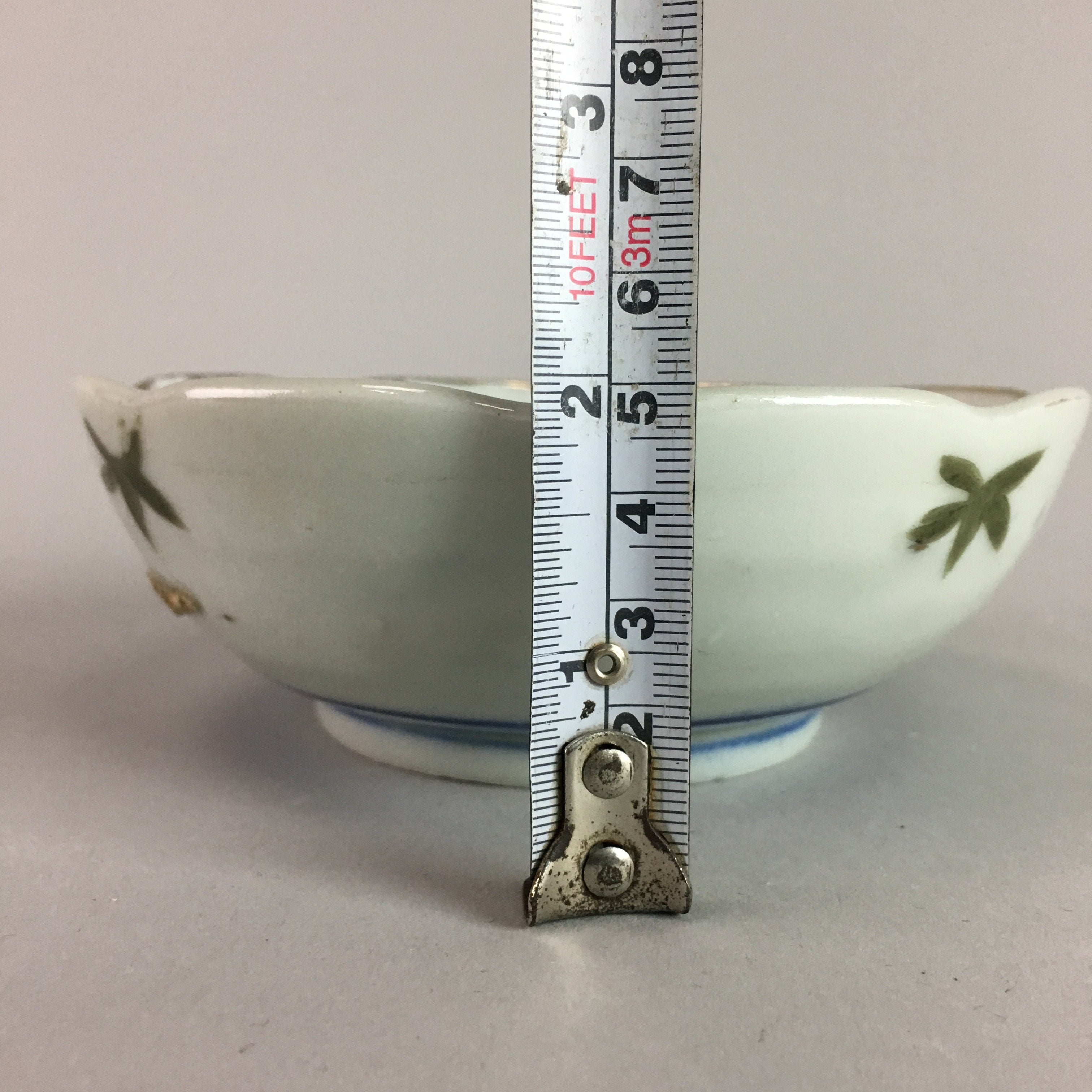 Japanese Porcelain Bowl Vtg Kobachi C1930 Floral Butterfly Design PT423