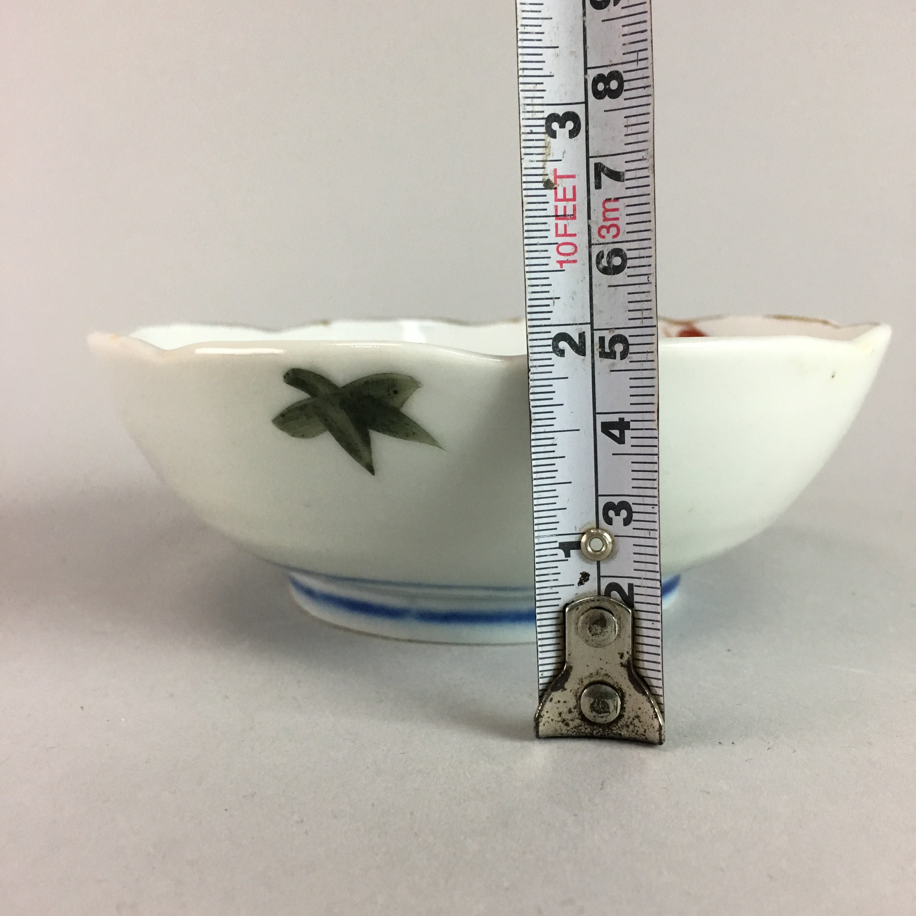 Japanese Porcelain Bowl Vtg Kobachi C1930 Floral Butterfly Design PT424