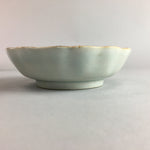 Japanese Porcelain Bowl Vtg Kobachi Ocean Bird Wavy Rim Sometsuke PT702