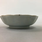 Japanese Porcelain Bowl Vtg Kobachi Ocean Bird Wavy Rim Sometsuke PT710