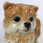 Japanese Porcelain Brown Dog Ornament Vtg Pottery Figurine Okimono Inu BD731