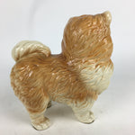Japanese Porcelain Brown Dog Ornament Vtg Pottery Figurine Okimono Inu BD731