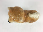 Japanese Porcelain Brown Dog Ornament Vtg Pottery Figurine Okimono Inu BD731
