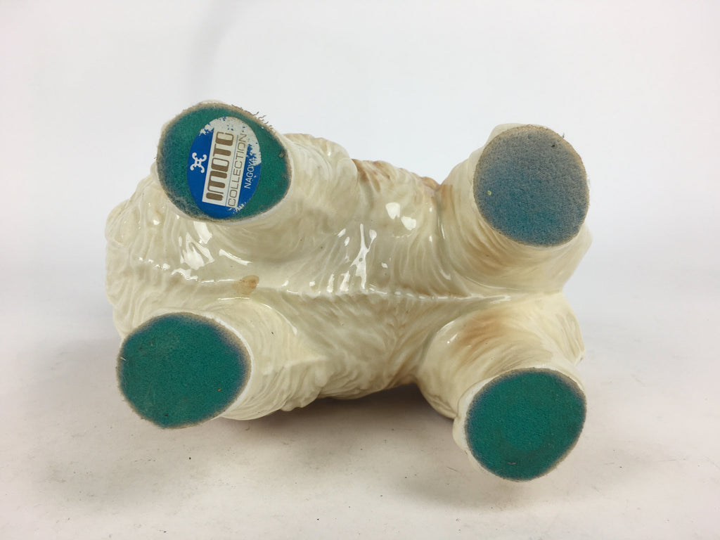 Japanese Porcelain Brown Dog Ornament Vtg Pottery Figurine Okimono Inu BD731