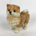 Japanese Porcelain Brown Dog Ornament Vtg Pottery Figurine Okimono Inu BD731