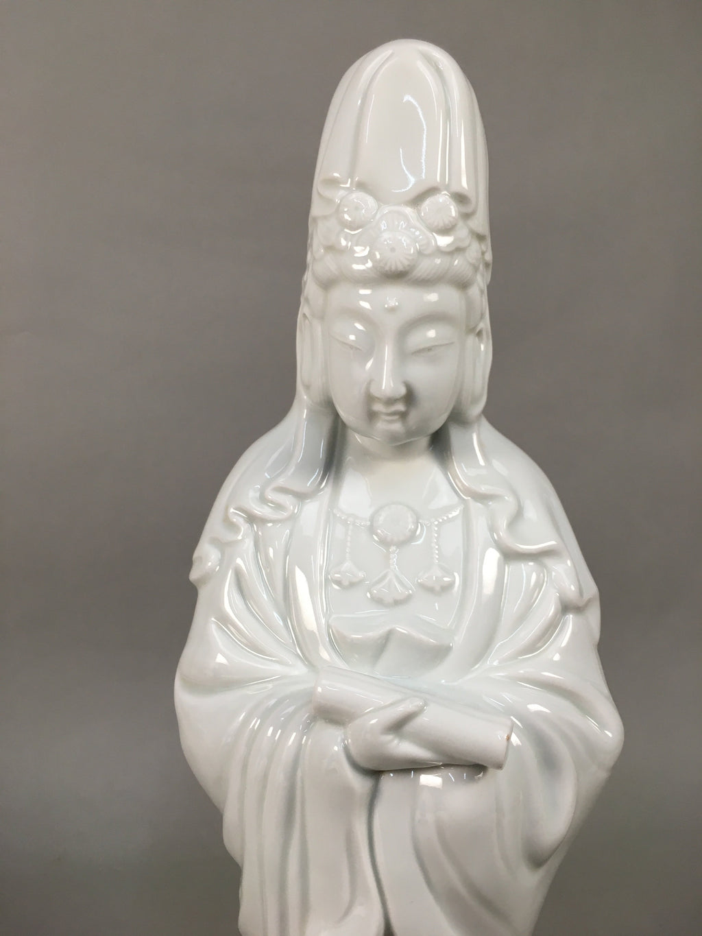 Japanese Porcelain Buddhist Altar Statue Vtg Female Kannon Bosatsu White BD612