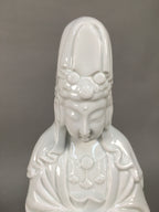 Japanese Porcelain Buddhist Altar Statue Vtg Female Kannon Bosatsu White BD612