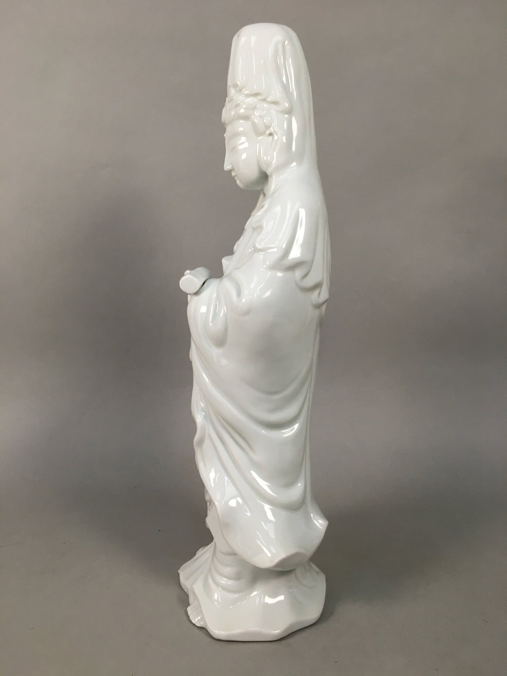 Japanese Porcelain Buddhist Altar Statue Vtg Female Kannon Bosatsu White BD612