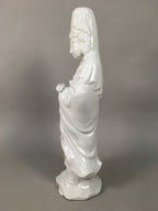 Japanese Porcelain Buddhist Altar Statue Vtg Female Kannon Bosatsu White BD612