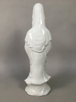 Japanese Porcelain Buddhist Altar Statue Vtg Female Kannon Bosatsu White BD612