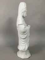 Japanese Porcelain Buddhist Altar Statue Vtg Female Kannon Bosatsu White BD612
