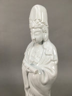 Japanese Porcelain Buddhist Altar Statue Vtg Female Kannon Bosatsu White BD612