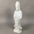 Japanese Porcelain Buddhist Altar Statue Vtg Female Kannon Bosatsu White BD612