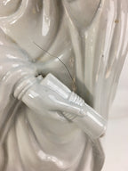 Japanese Porcelain Buddhist Altar Statue Vtg Female Kannon Bosatsu White BD736