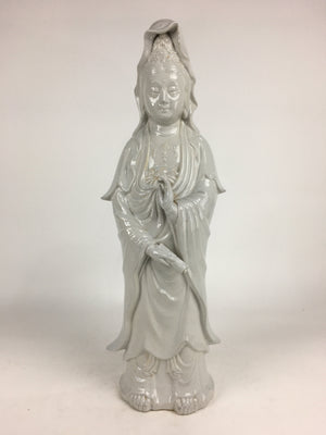 Japanese Porcelain Buddhist Altar Statue Vtg Female Kannon Bosatsu White BD736