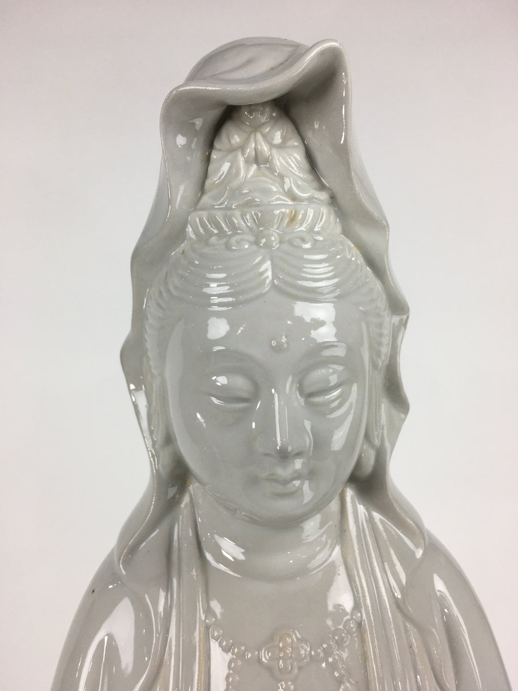 Japanese Porcelain Buddhist Altar Statue Vtg Female Kannon Bosatsu White BD736