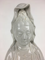 Japanese Porcelain Buddhist Altar Statue Vtg Female Kannon Bosatsu White BD736