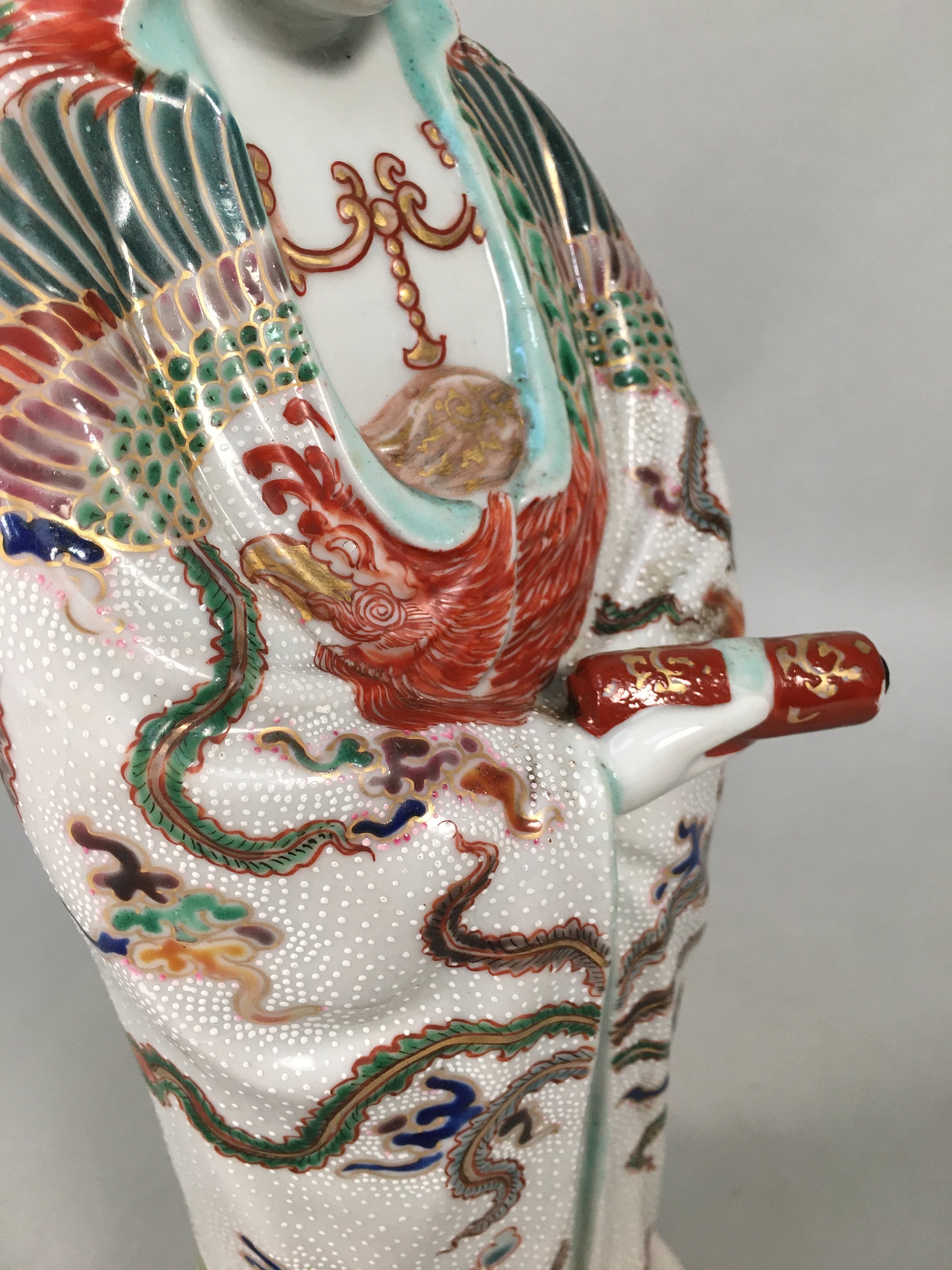 Japanese Porcelain Buddhist Statue Vtg Female Kannon Bosatsu BD603