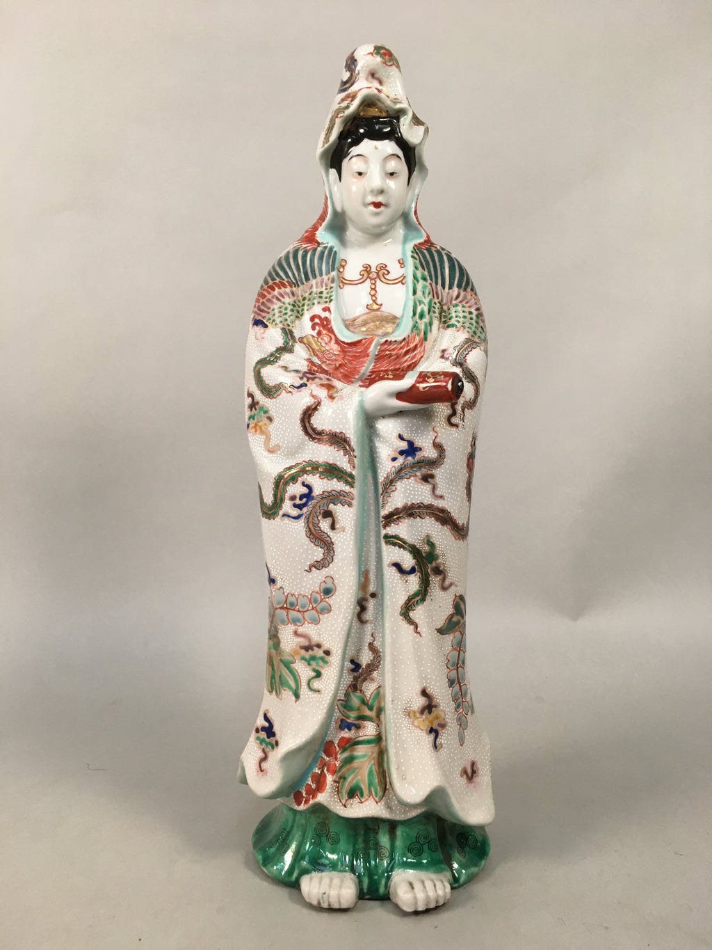 Japanese Porcelain Buddhist Statue Vtg Female Kannon Bosatsu BD603