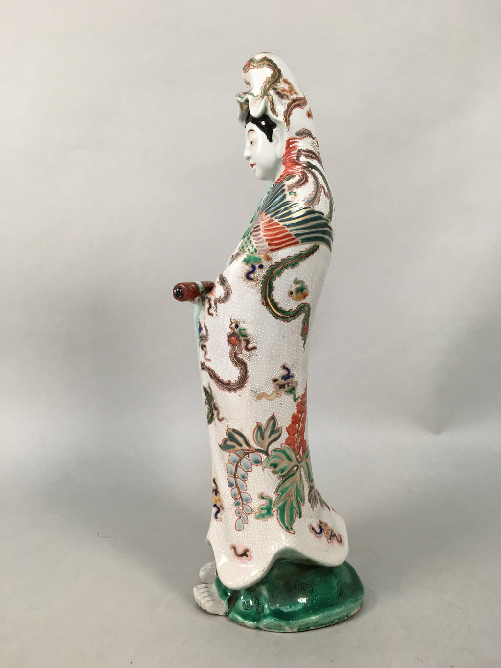 Japanese Porcelain Buddhist Statue Vtg Female Kannon Bosatsu BD603