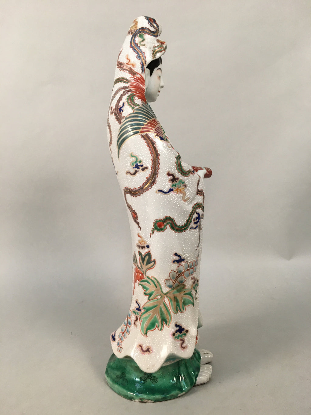 Japanese Porcelain Buddhist Statue Vtg Female Kannon Bosatsu BD603