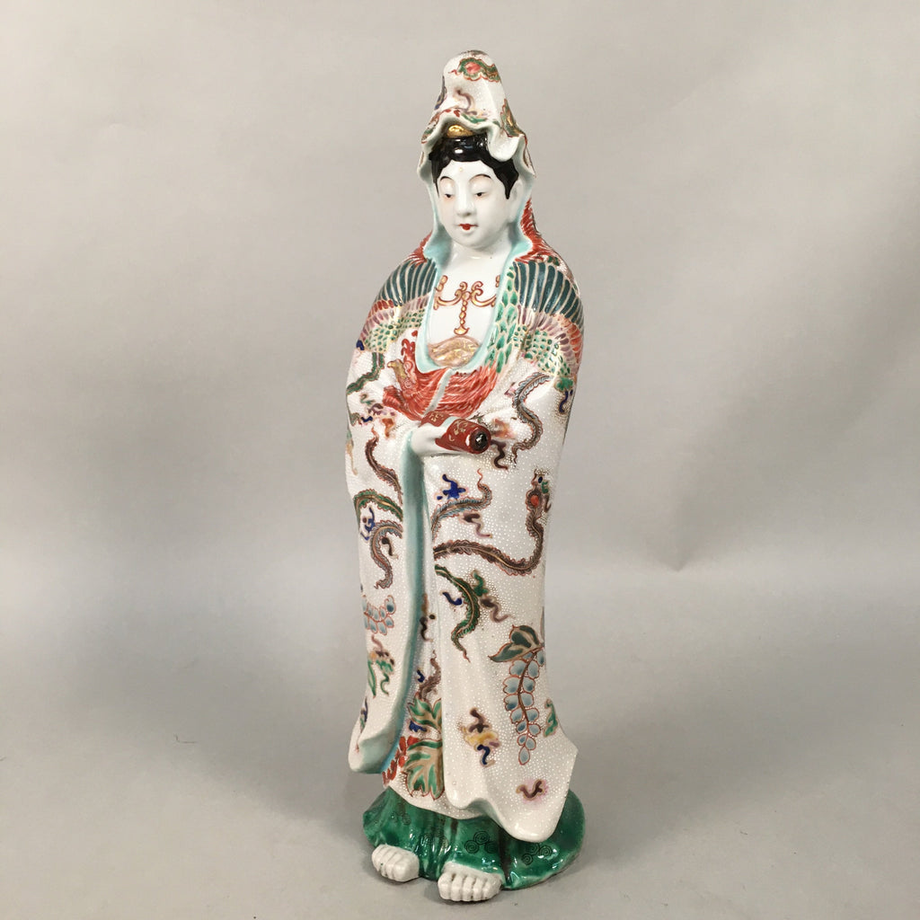 Japanese Porcelain Buddhist Statue Vtg Female Kannon Bosatsu BD603