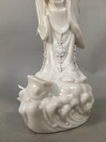 Japanese Porcelain Buddhist Statue Vtg Female Kannon Bosatsu White BD605