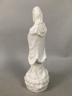 Japanese Porcelain Buddhist Statue Vtg Female Kannon Bosatsu White BD605