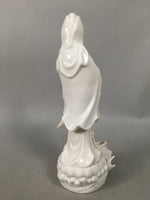 Japanese Porcelain Buddhist Statue Vtg Female Kannon Bosatsu White BD605