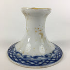 Japanese Porcelain Candlestick holder Vtg European White Blue Design PP456