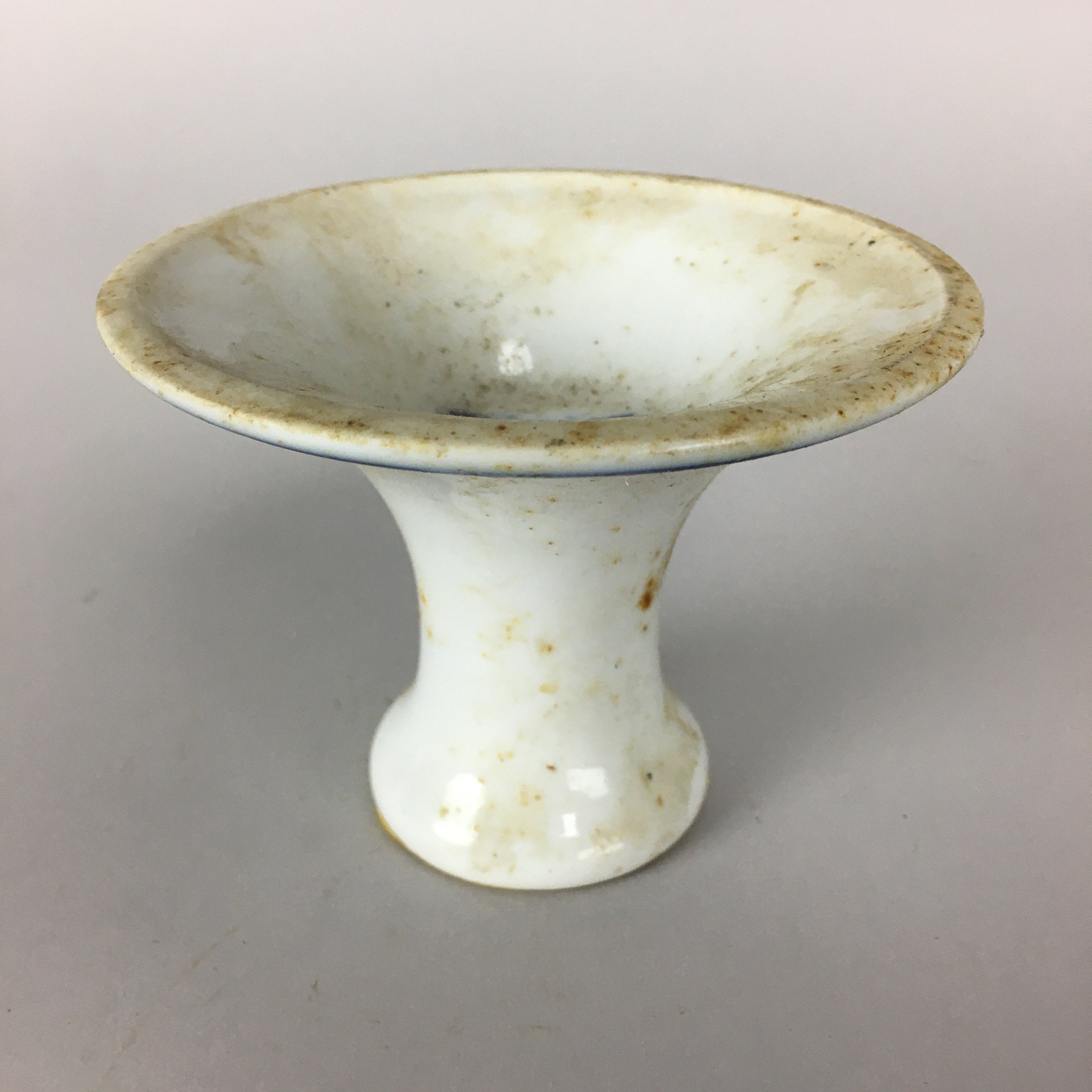 Japanese Porcelain Candlestick holder Vtg European White Blue Design PP456