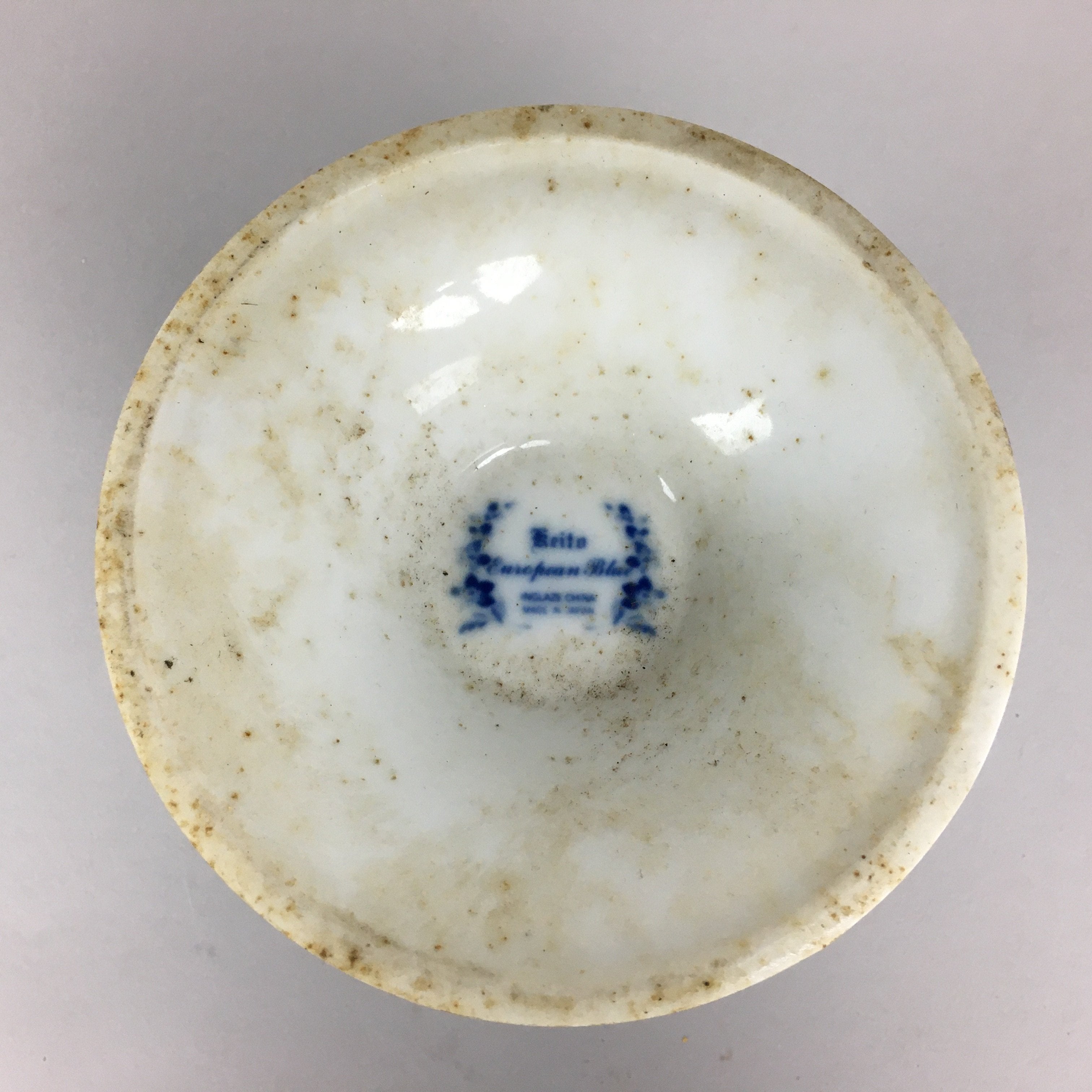 Japanese Porcelain Candlestick holder Vtg European White Blue Design PP456