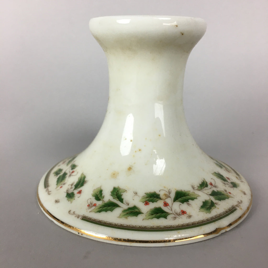 Japanese Porcelain Candlestick holder Vtg Royal Limited Holly Holiday PP457