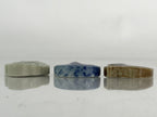 Japanese Porcelain Chopstick Rest Holder 3pc Set Vtg Hashioki Eggplant CR269