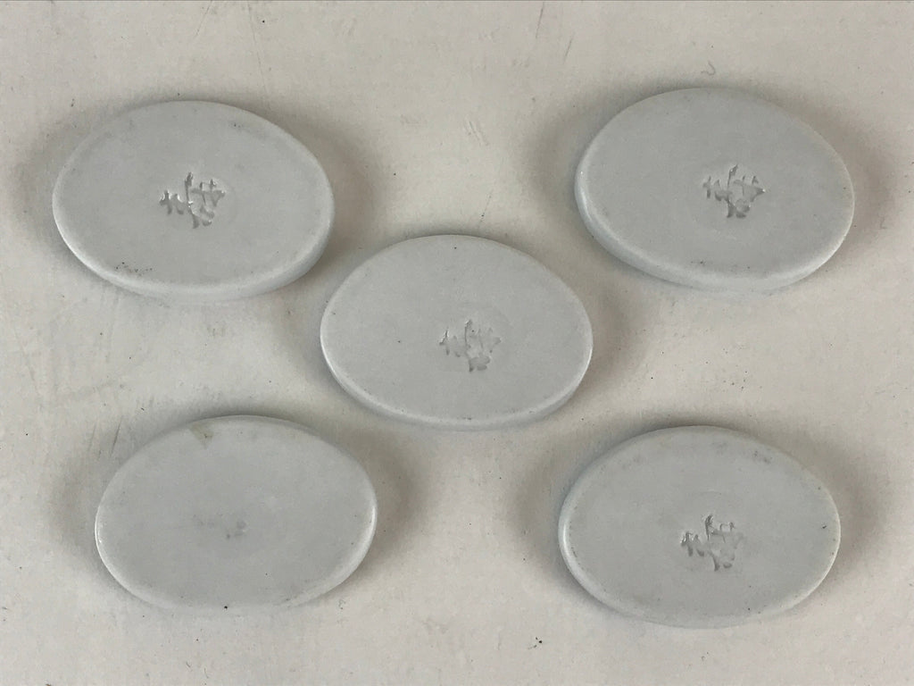 Japanese Porcelain Chopstick Rest Holder 5pc Set Vtg Bellflower Hashioki CR268
