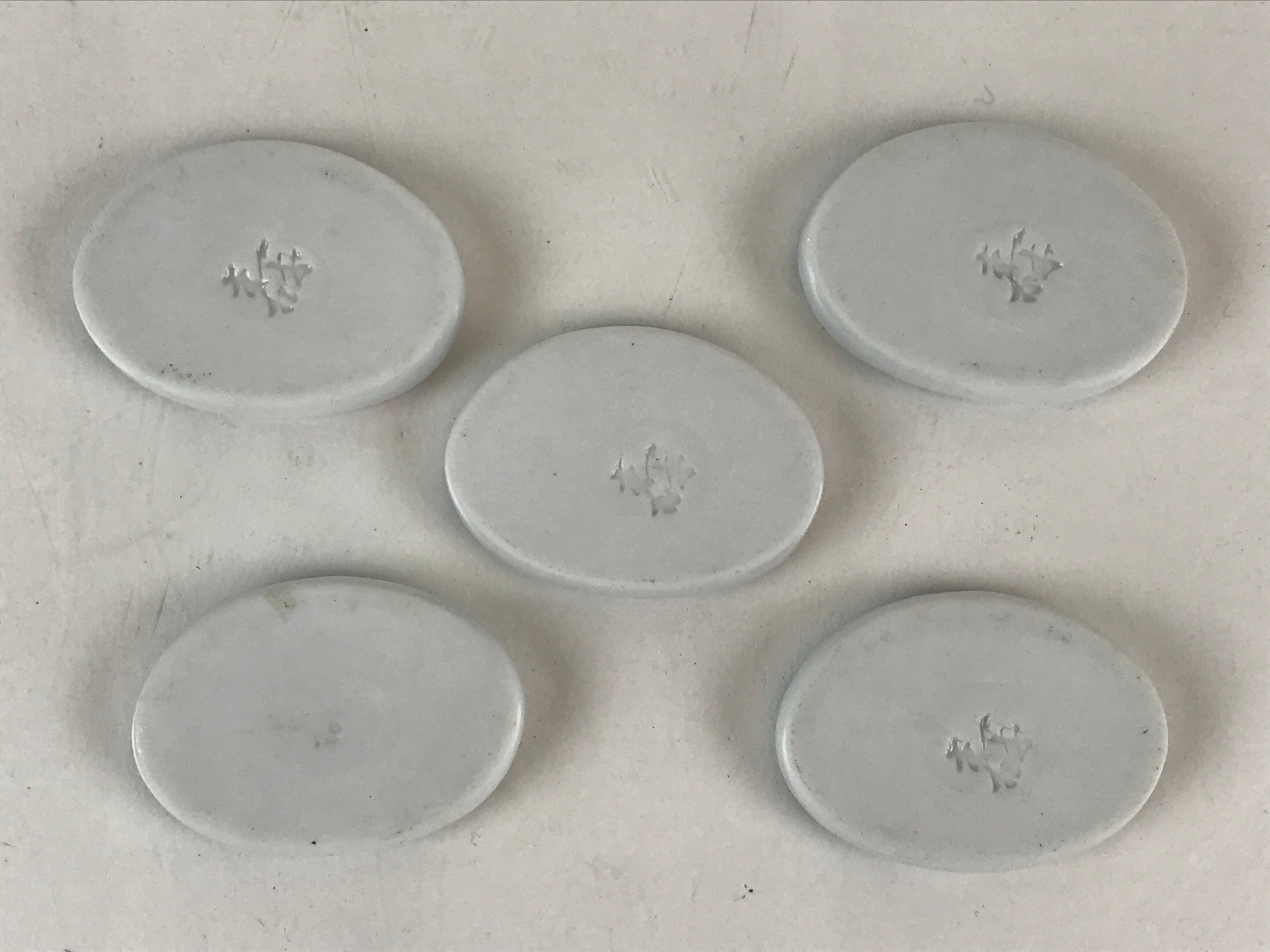 Japanese Porcelain Chopstick Rest Holder 5pc Set Vtg Bellflower Hashioki CR268